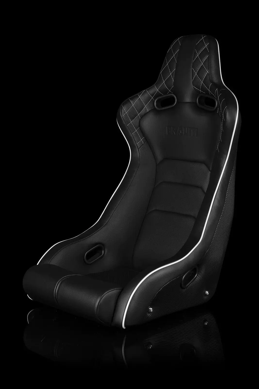Venom-X Series Fixed Back Bucket Seat - Black Diamond / White Stitching 1