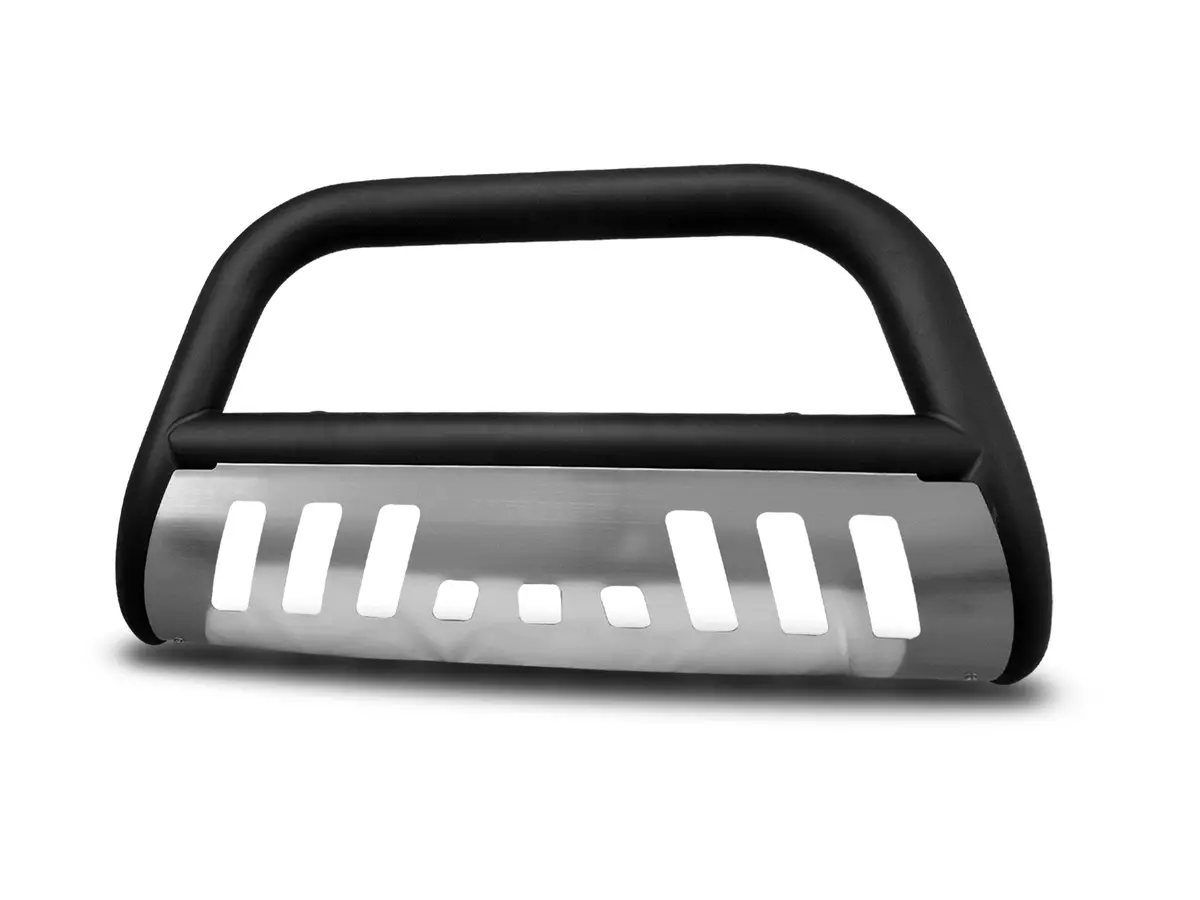 Armordillo 2007-2018 Chevy Silverado 1500 Classic Bull Bar - Matte Black W/Aluminum Skid Plate 2