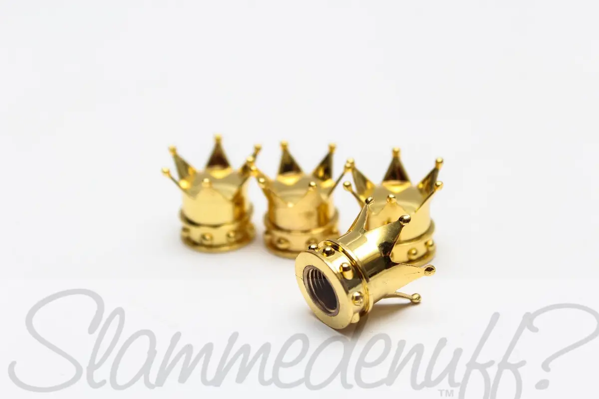 Gold Crown Valve Stem Caps 1