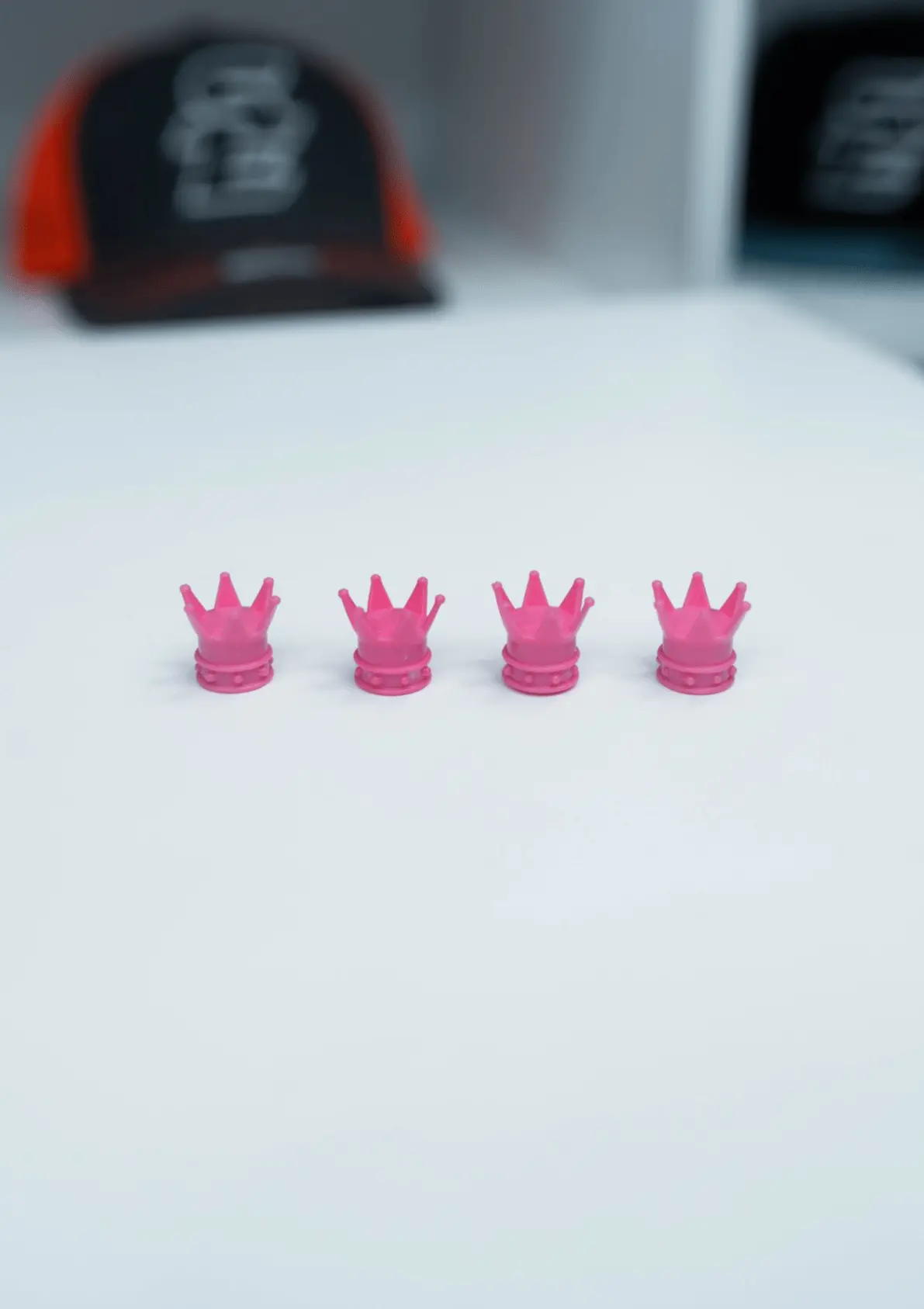 Pink Crown Valve Stem Caps 1