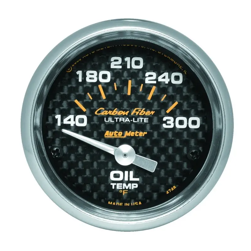 Autometer Carbon Fiber Oil Temperature Gauge – 52Mm, 140–300°F, Electronic 1