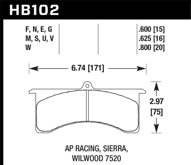 Hawk Ap Racing 6 / Wilwood Dtc-30 Brake Pads 1