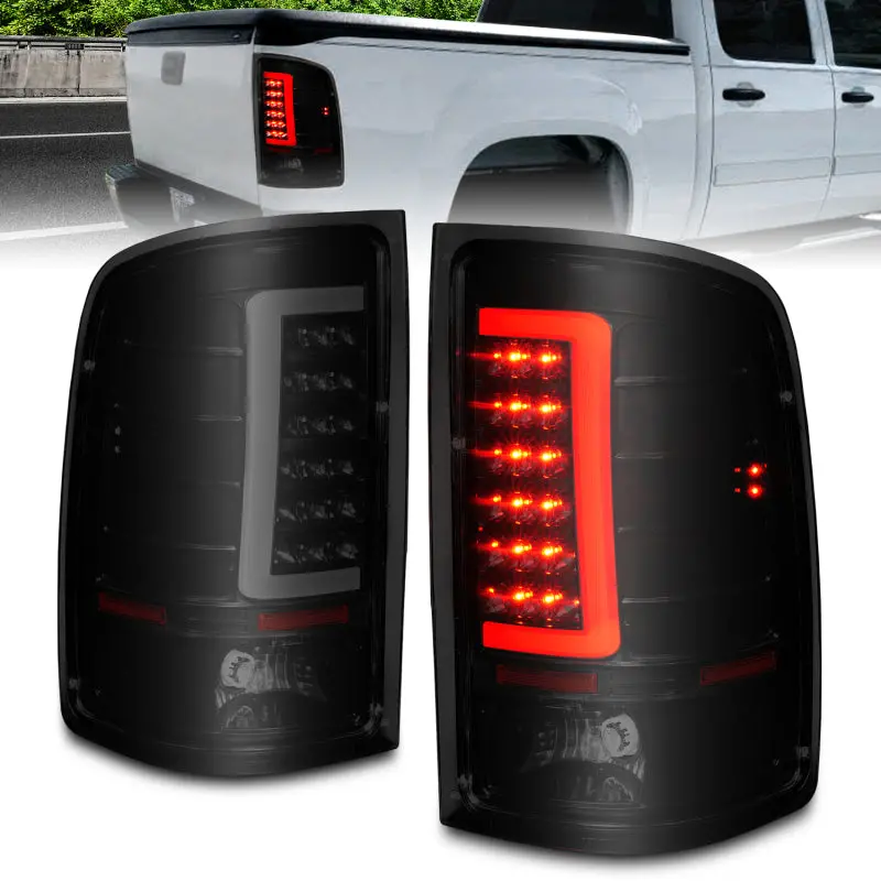 Anzo Led Tail Light Assembly With Light Bar For 2007–2013 Gmc Sierra – Black Housing & Smoke Lens 1
