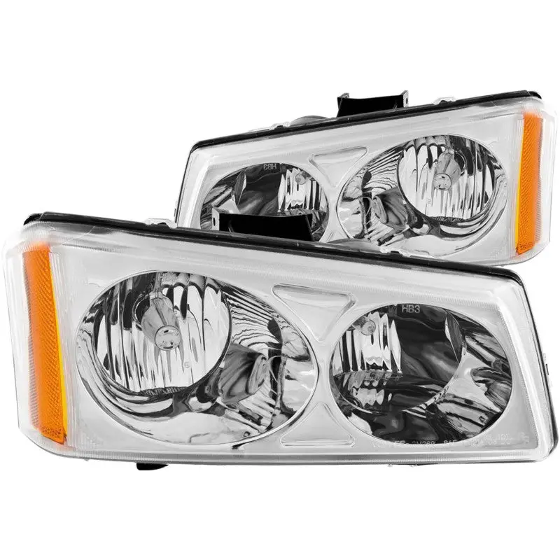 Anzo Chrome-Finished Crystal Headlight Assembly For 2003–2006 Chevrolet Silverado 1500 1