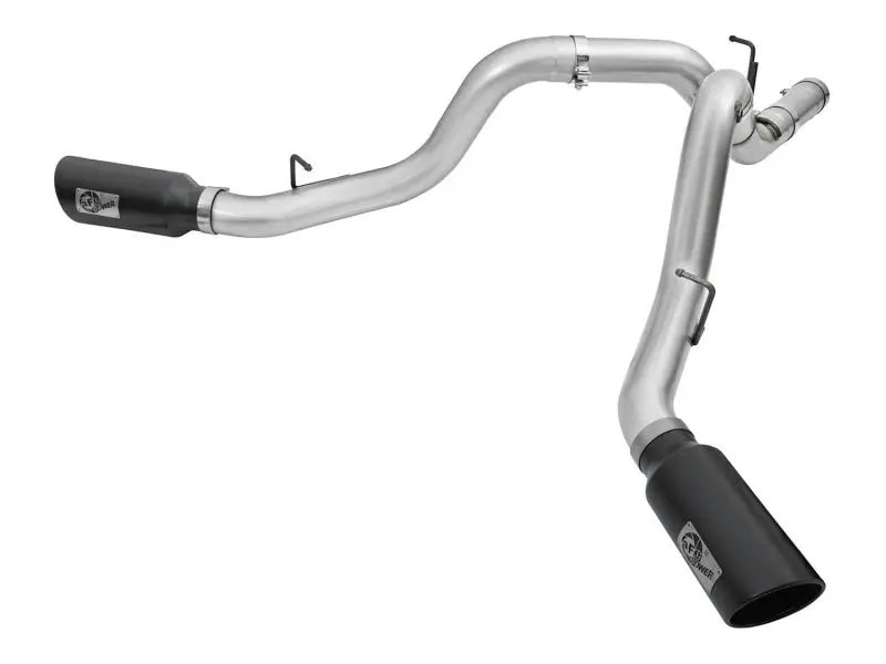 Afe Atlas Dual Exhaust System For Gm Diesel Trucks (2016–2017) – 4-Inch Dpf-Back, Aluminized Steel With Black Tips, Lml 6.6L V8 1