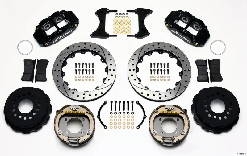 Wilwood Narrow Superlite 4R Rear Parking Brake Kit – 12.88-Inch Drilled Rotor For Chevy 12-Bolt Axle With C-Clips 1