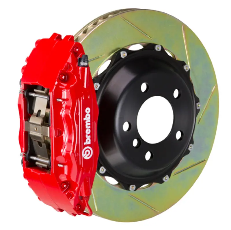 Brembo Front Brake Kit For 1991–1994 Porsche 964 Turbo & 3.6 Turbo – Gt 6-Piston Calipers With 355X32Mm Slotted Two-Piece Rotors (Red) 1