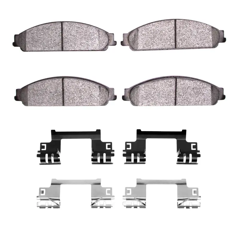 R1 Front Semi-Metallic Brake Pad & Hardware Kit For 2005–2009 Ford Freestyle 1