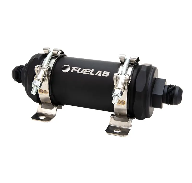 Fuelab Pro-Series In-Line Fuel Filter – 10 Gpm, -12An Inlet / -10An Outlet, 100-Micron Stainless Steel, Matte Black 1